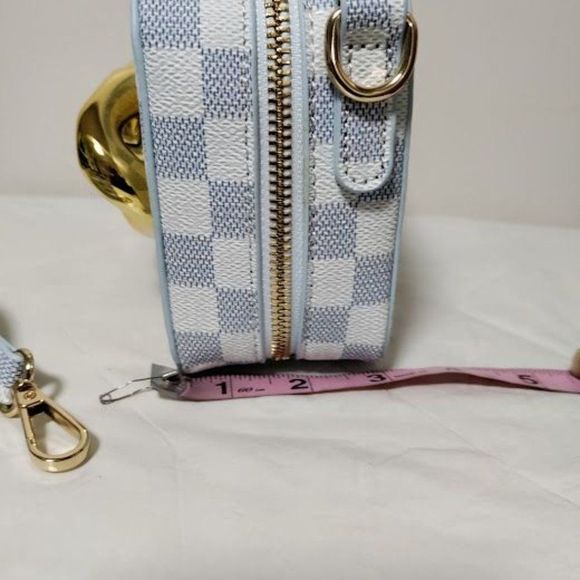 NWOT Gingham Cluth Bag Crossbody Bag with Gold Knotted Detail - Picture 4 of 7